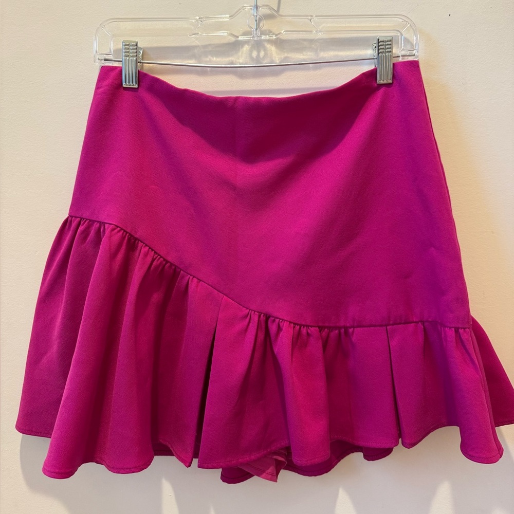 Elegant Pink Ruffle Skirt